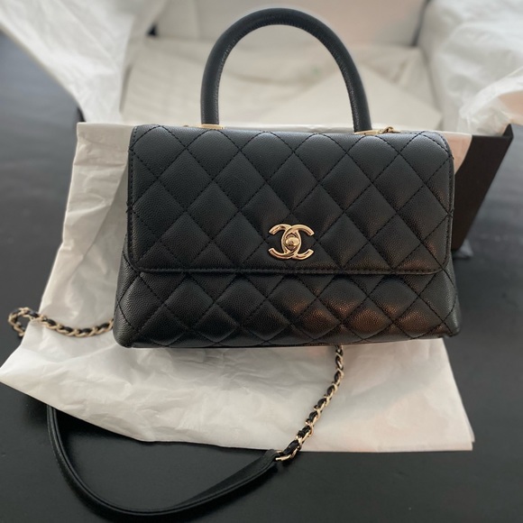 Chanel Coco Small Flap Black Caviar Leather Quilted
Top Handle/Shoulder Bag - Picture 2 of 9